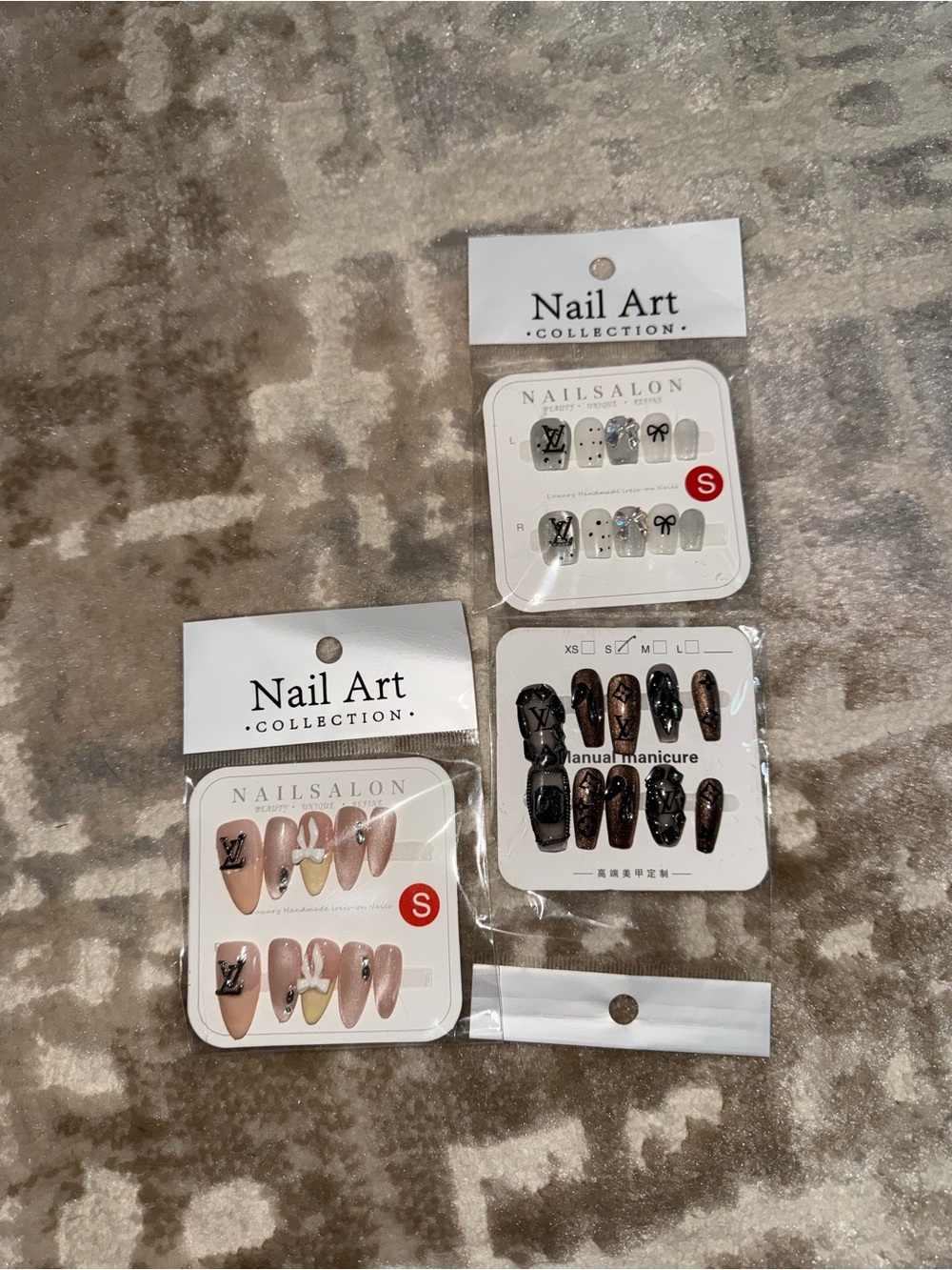 Nail Art Collection Press-On Nails - Assorted Pink & Black Styles